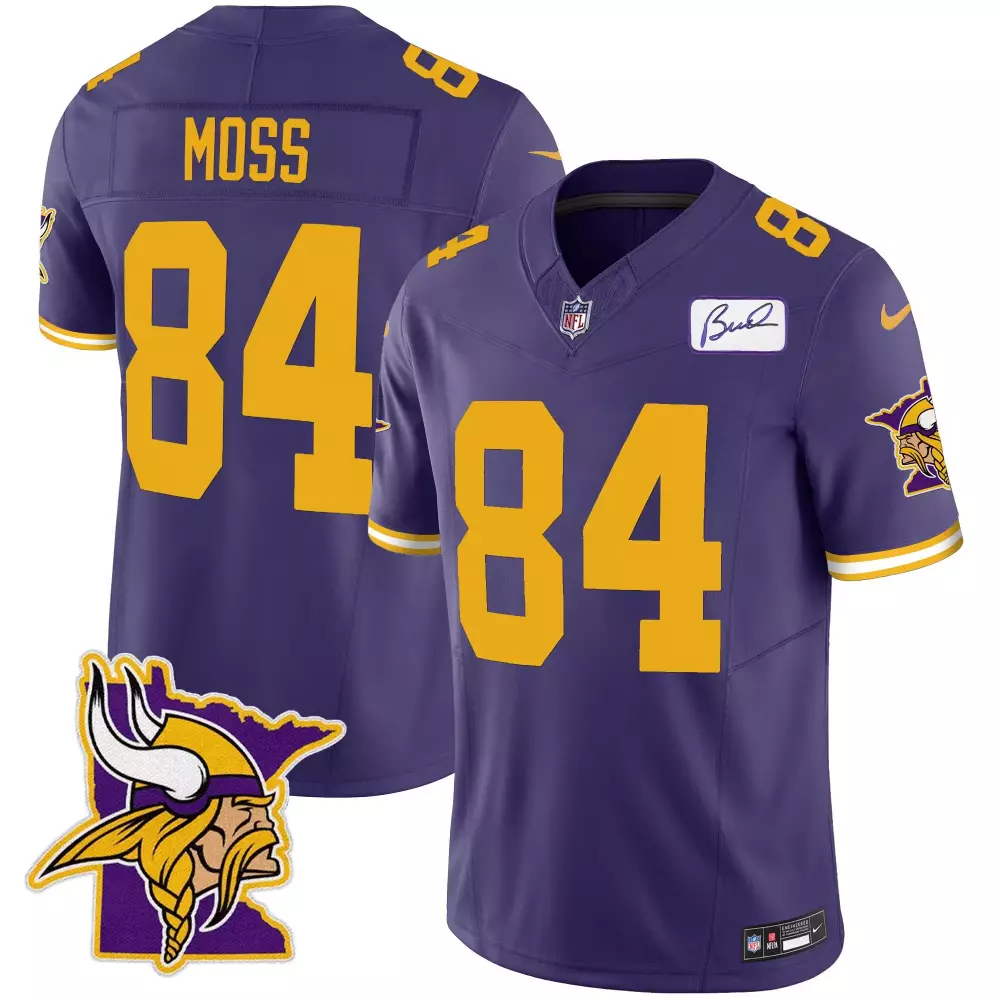 randy moss color rush mens minnesota vikings bud grant patch classic limited jersey v5 all stitched