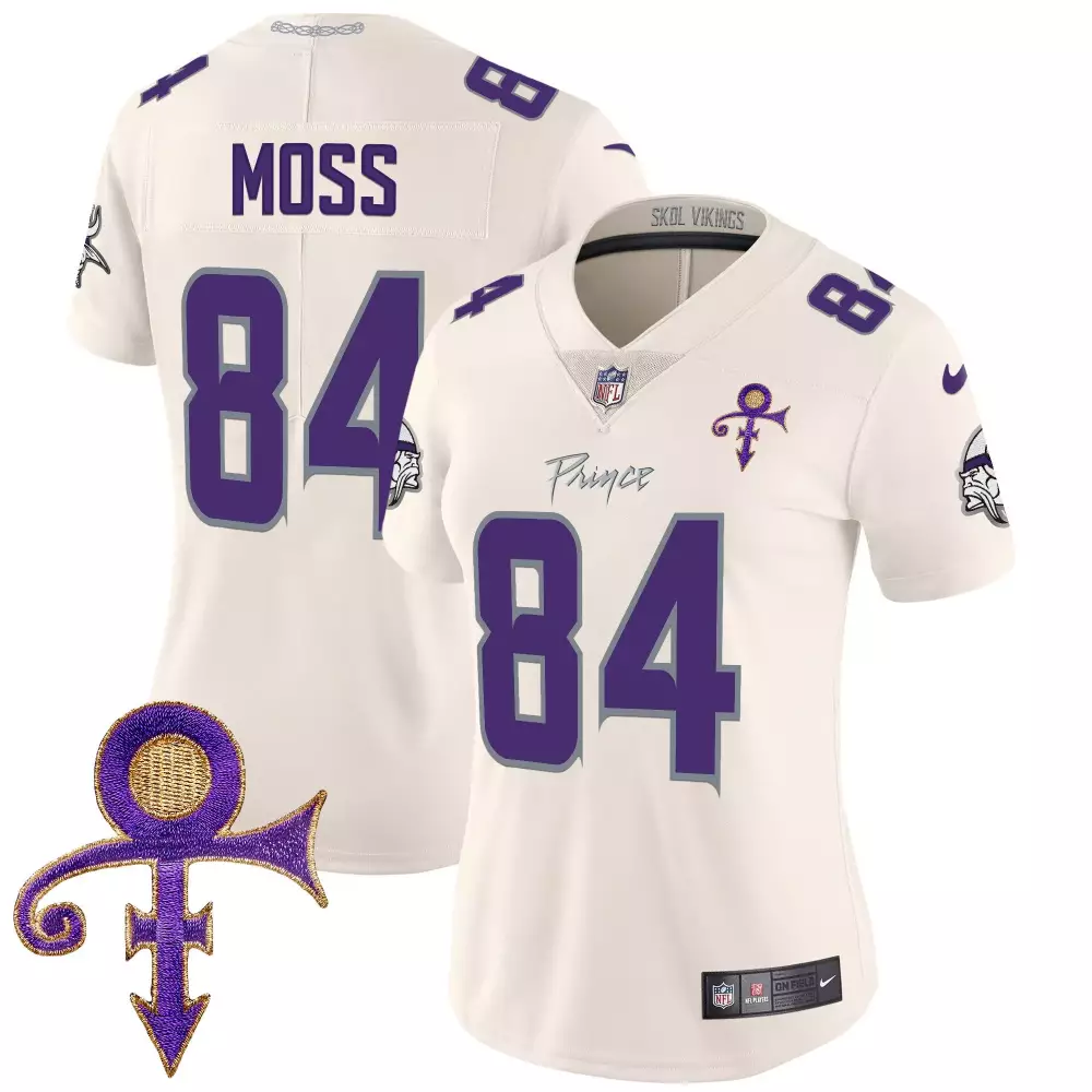 randy moss black womens vikings 2024 winter warrior skol patch vapor limited jersey v2 all stitched