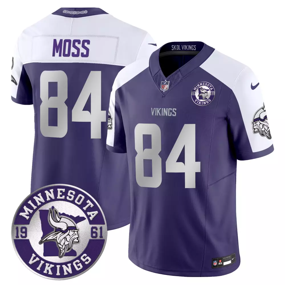 randy moss navy womens minnesota vikings 2024 salute to service establishment year patch vapor limited jersey all stitch