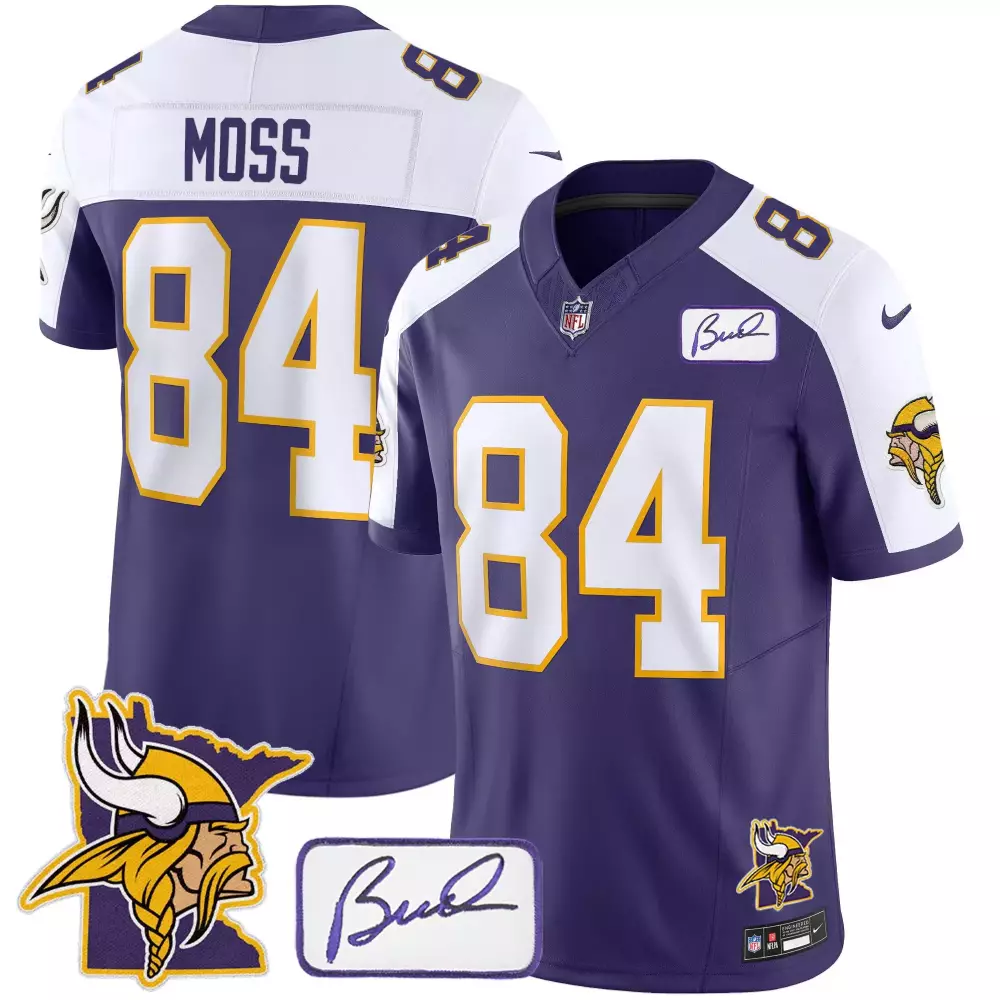 randy moss navy womens minnesota vikings 2024 salute to service establishment year patch vapor limited jersey all stitch