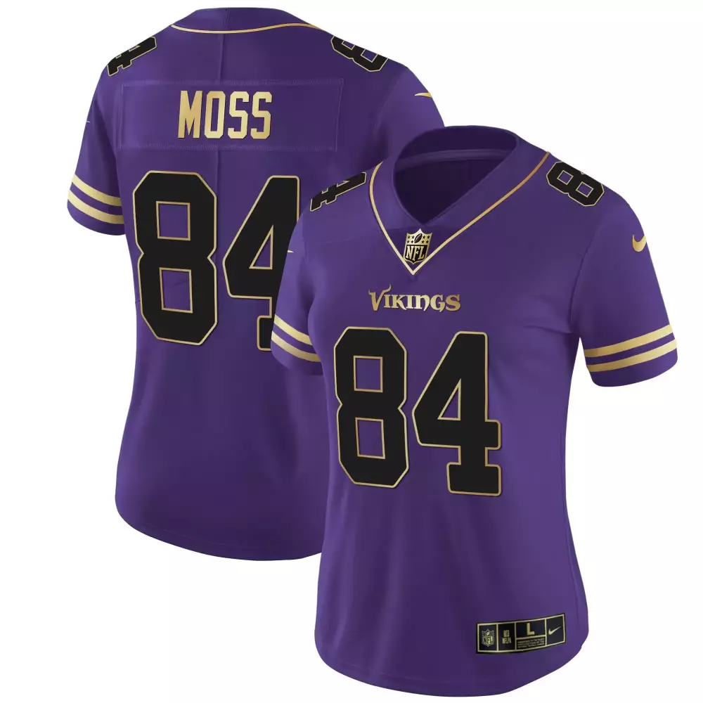 randy moss purple gold womens minnesota vikings white gold black gold all stitched
