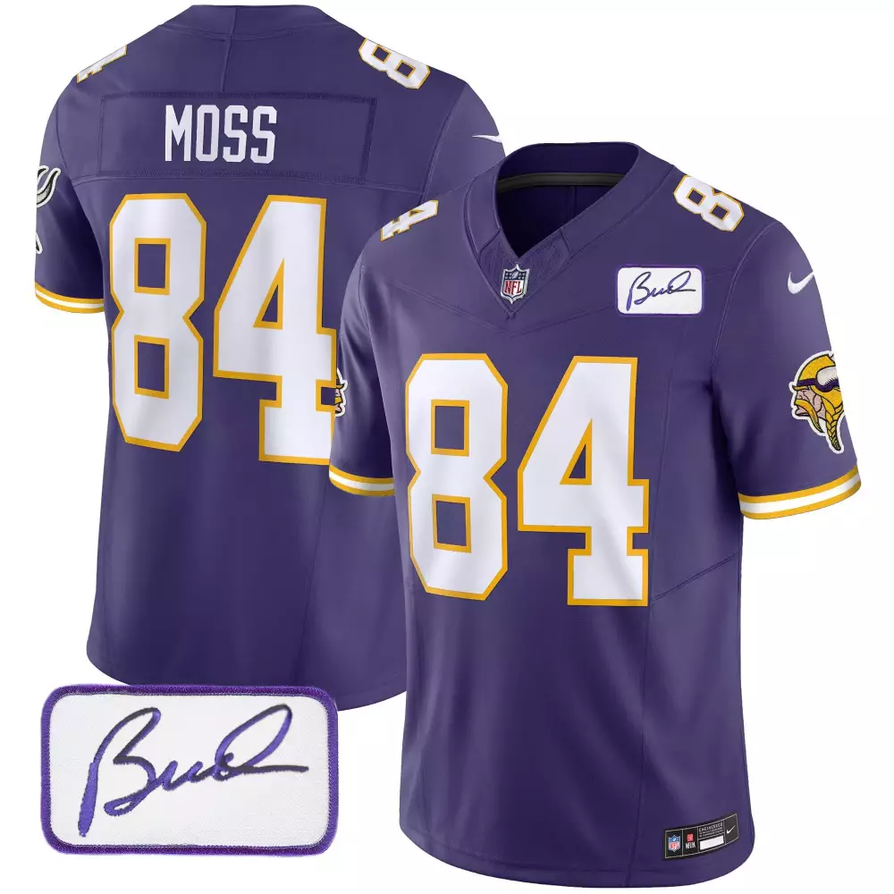 Randy Moss Minnesota Vikings Purple Classic Limited Jersey V4 | Bud Grant Patch | Stitched Fan Gear for Men, Women & Youth