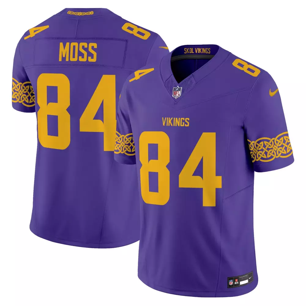 randy moss purple mens vikings 2024 winter warrior skol patch vapor limited jersey v2 all stitched