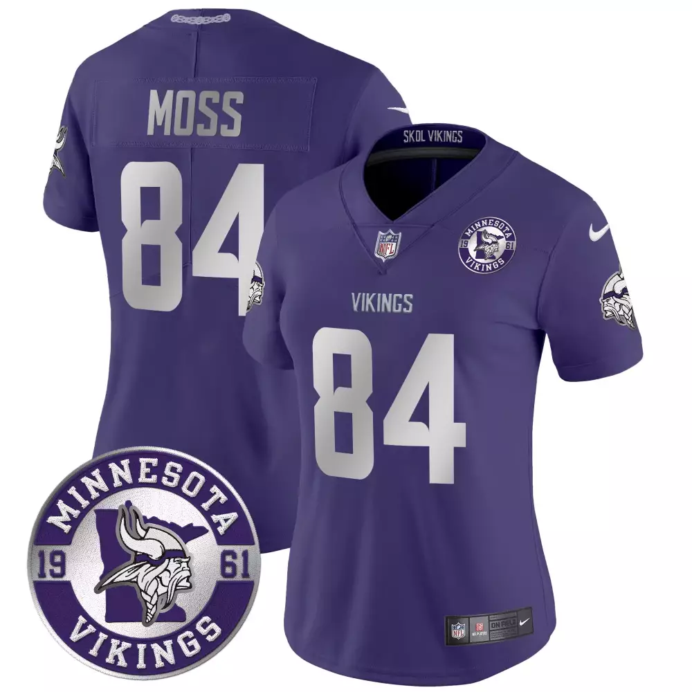 randy moss purple mens minnesota vikings kings of the north patch vapor limited jersey v3 all stitched