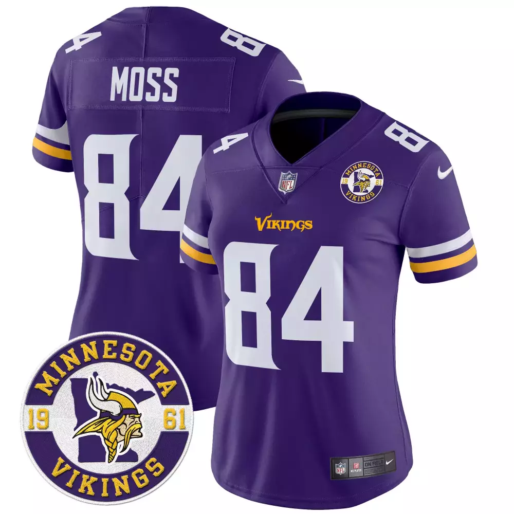 randy moss purple mens minnesota vikings kings of the north patch vapor limited jersey v3 all stitched