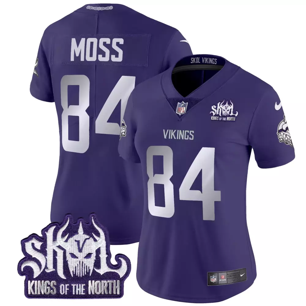 randy moss purple mens vikings 2024 winter warrior skol patch vapor limited jersey v2 all stitched