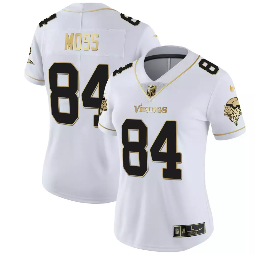 randy moss white gold mens minnesota vikings gold purple jersey all stitched