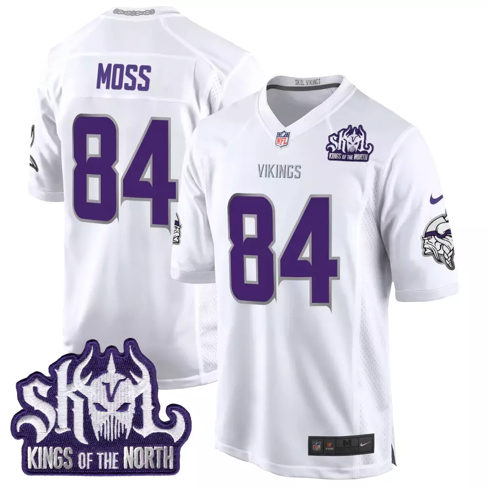 randy moss white gold mens minnesota vikings gold purple jersey all stitched