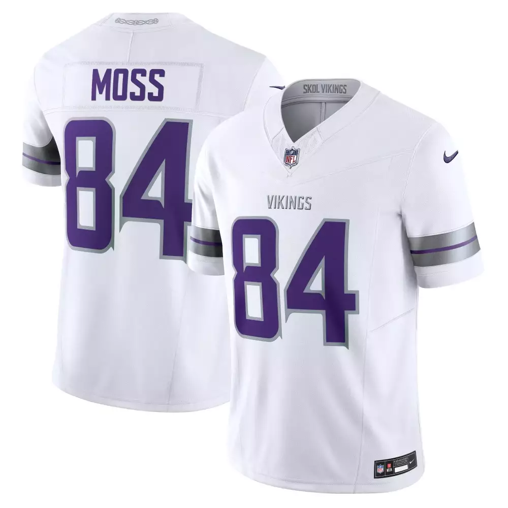 randy moss white mens 2024 vikings winter warrior vapor limited jersey all stitched
