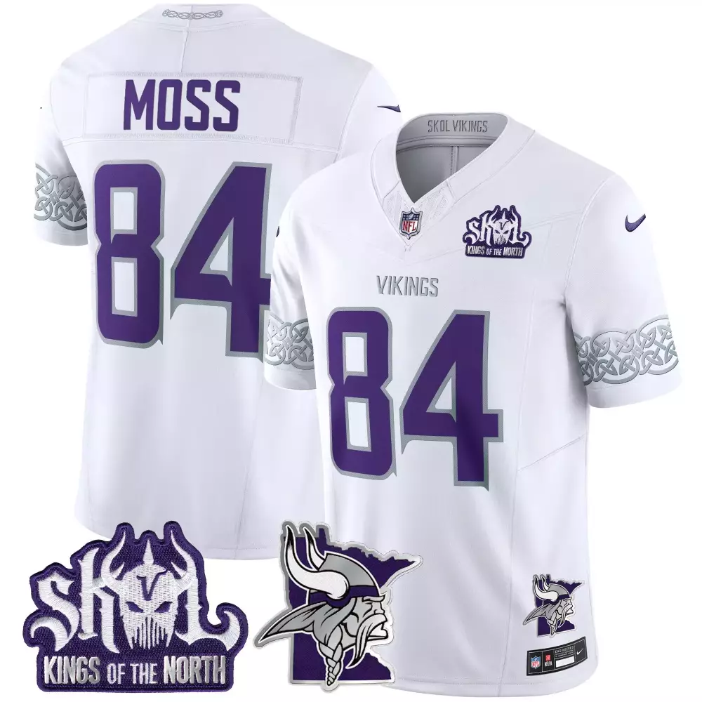 randy moss white mens 2024 vikings winter warrior vapor limited jersey all stitched