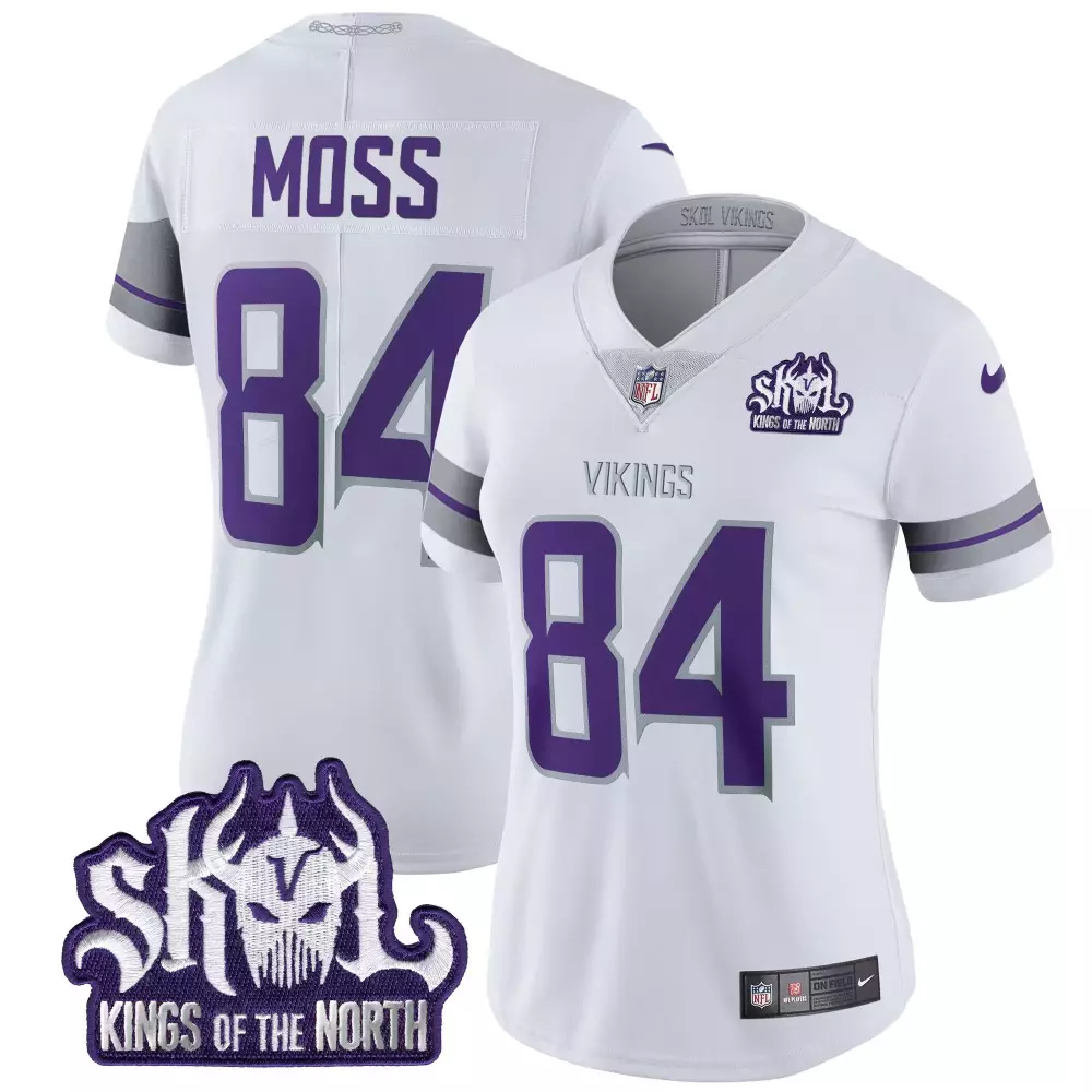 randy moss white mens vikings nordic pattern vapor limited jersey all stitched
