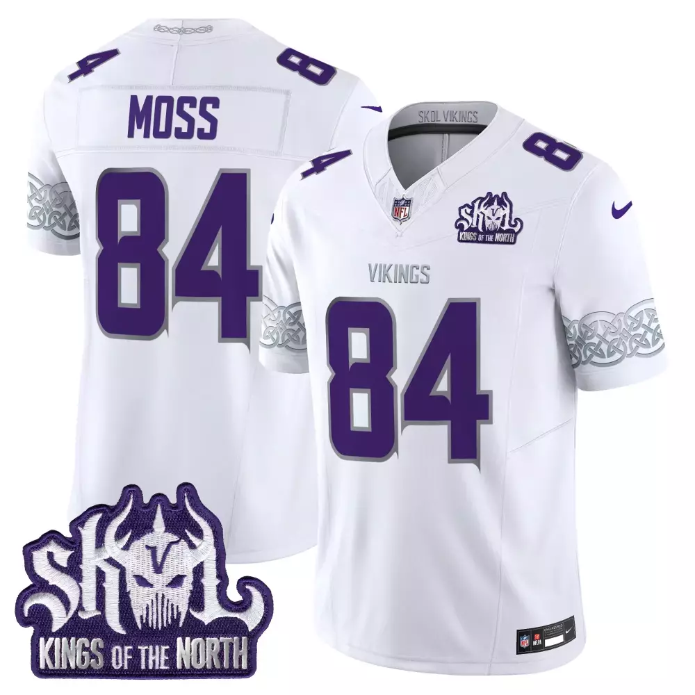 randy moss winter warrior mens minnesota vikings king of the north patch throwback vapor limited jersey v2 all stitched