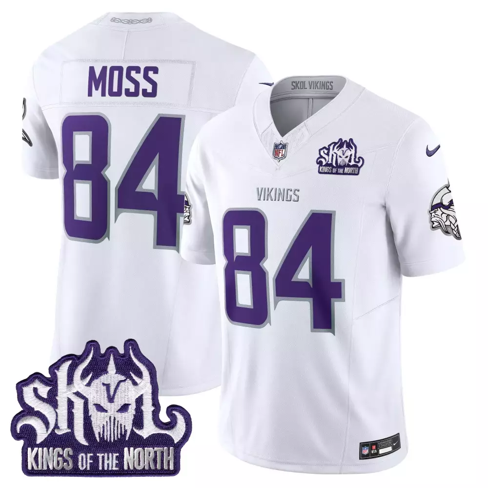 randy moss winter warrior mens minnesota vikings king of the north patch throwback vapor limited jersey v2 all stitched