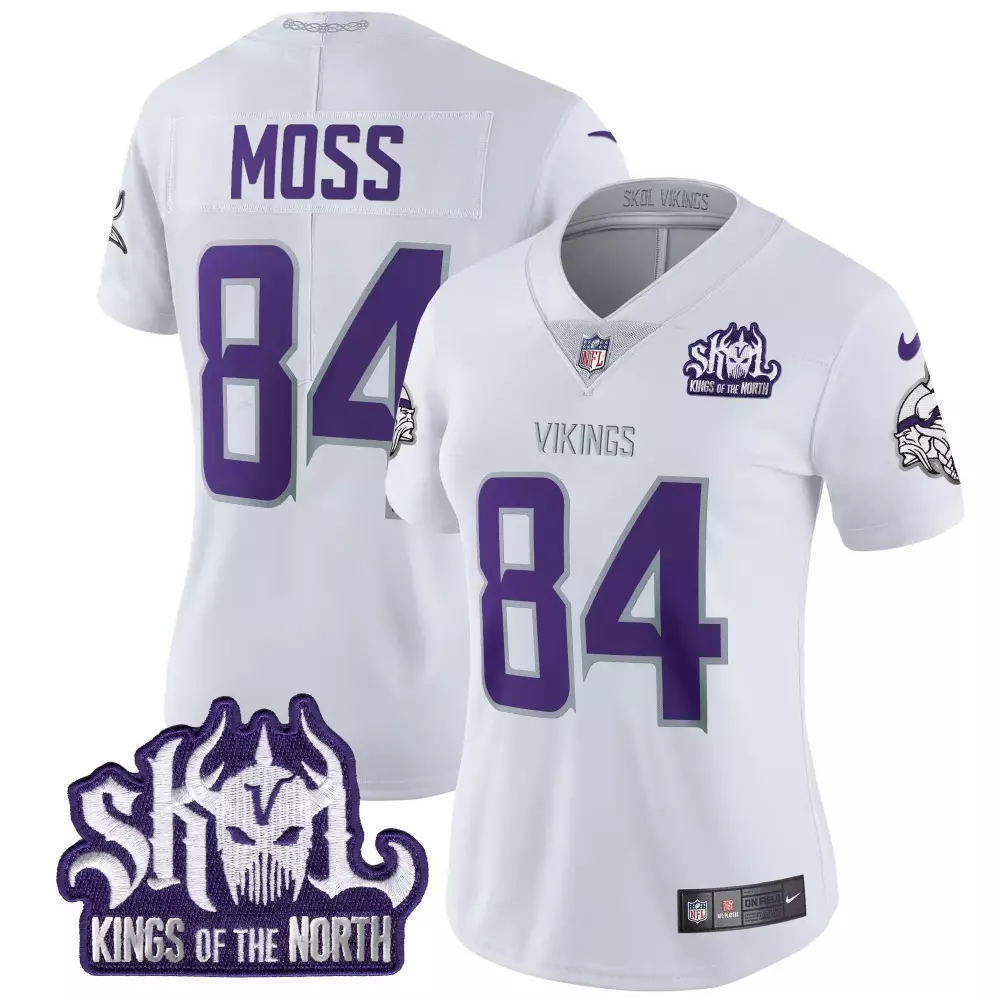 randy moss winter warrior womens minnesota vikings king of the north patch throwback vapor limited jersey all stitched