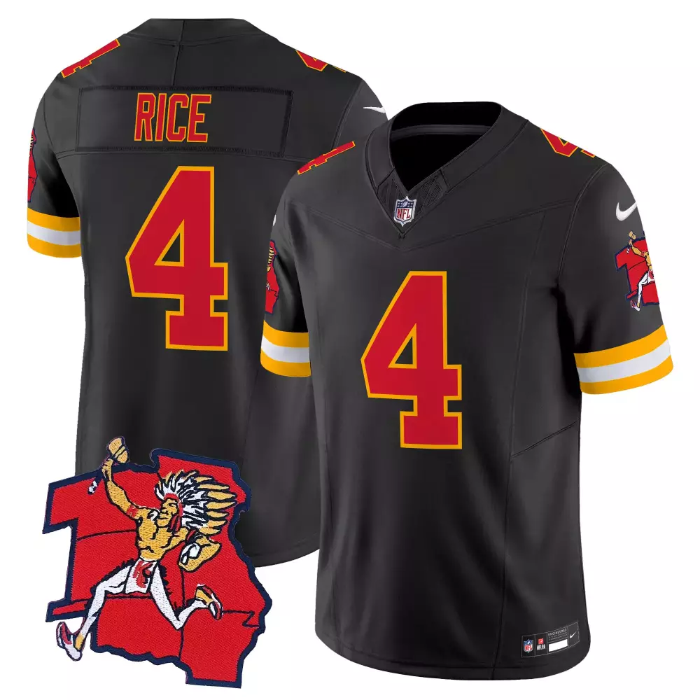 rashee rice black limited womens kansas city chiefs super bowl lviii gold patch vapor jersey v4 all stitched