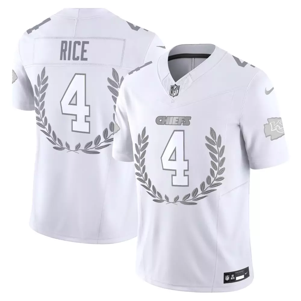Rashee Rice Kansas City Chiefs Platinum MVP Vapor Limited Jersey | Stitched Edition | For Men