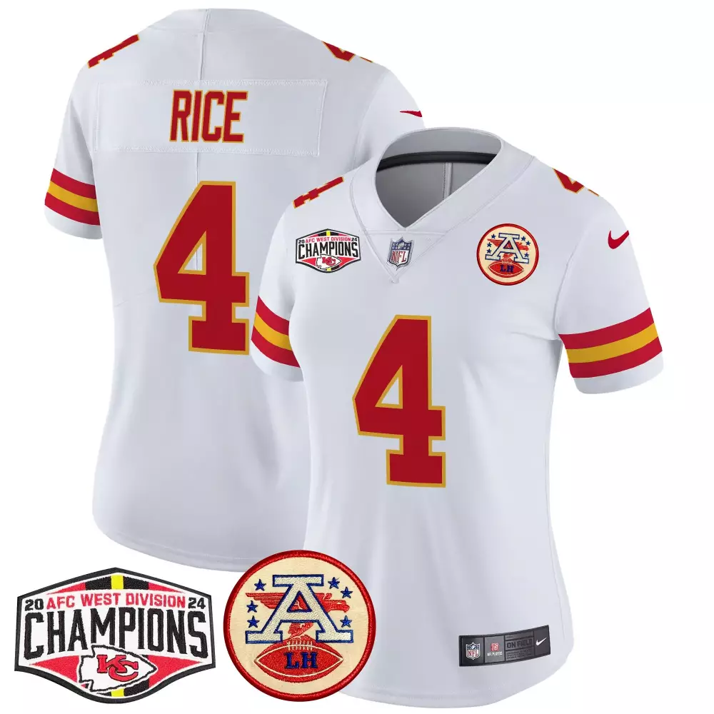 rashee rice white mens kansas city chiefs super bowl lviii pattern gold vapor jersey v2 all stitched