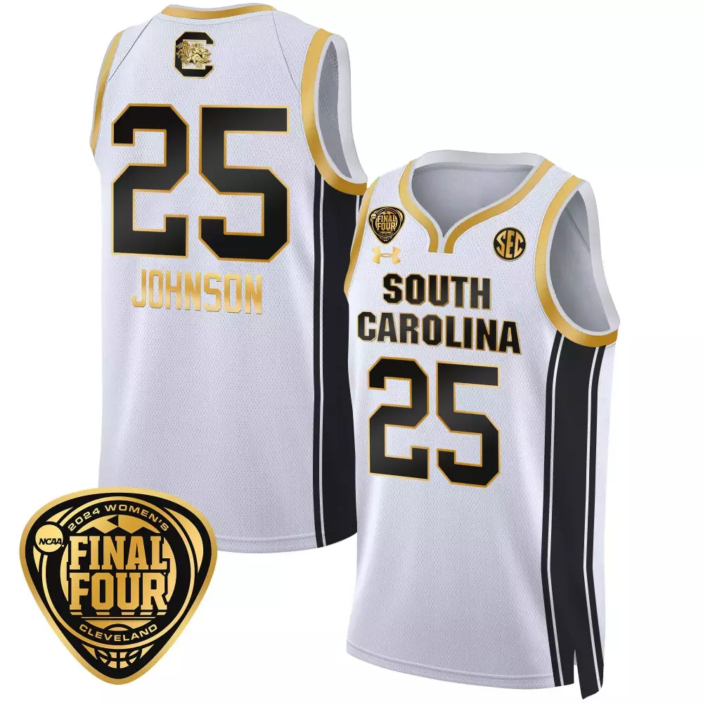 raven johnson white gold mens size south carolina gamecocks 2024 national champions basketball jersey women patch all st