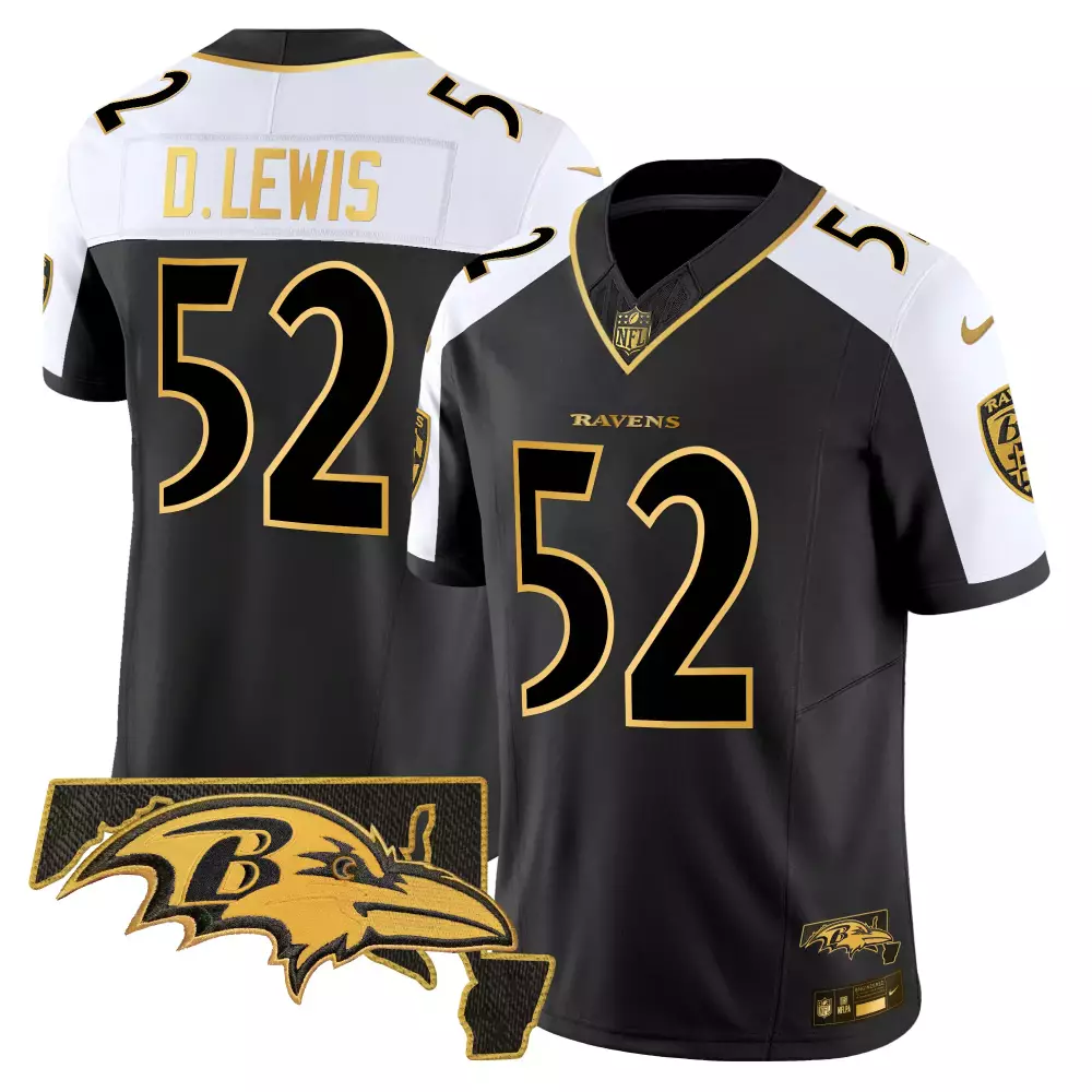 Ray Lewis Alternate Men's Baltimore Ravens 2024 Gold Vapor Limited Jersey | Stitched | Fan Gear for Men