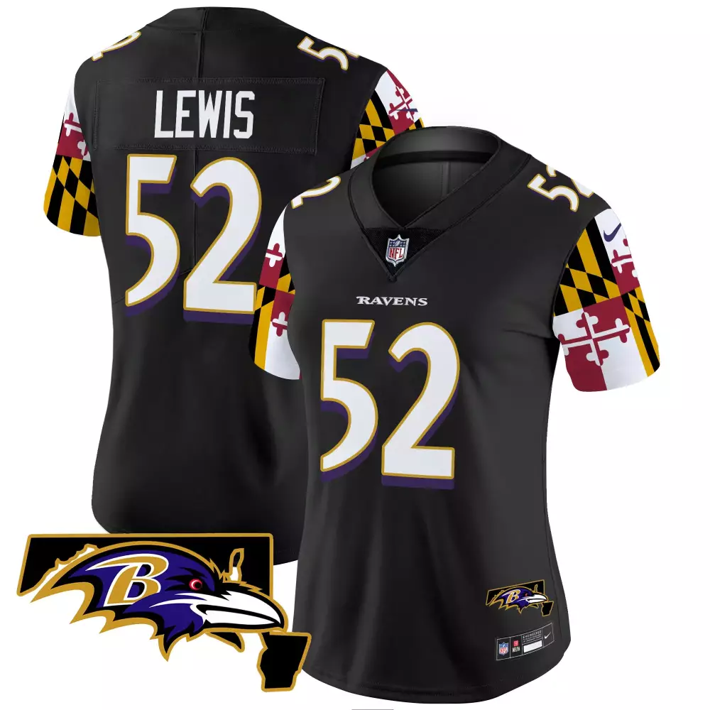 Ray Lewis Baltimore Ravens Maryland Flag Vapor Limited Jersey | Stitched Design | Fan Gear for Men, Women & Youth