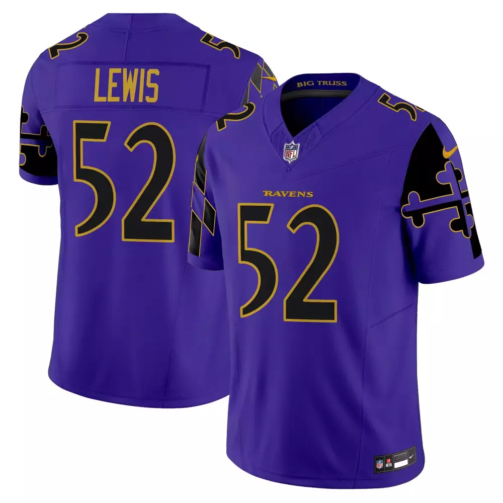 Ray Lewis Baltimore Ravens 2024 Maryland Flag Vapor Jersey | Limited Edition Stitched Design | Fan Gear for Men, Women & Youth