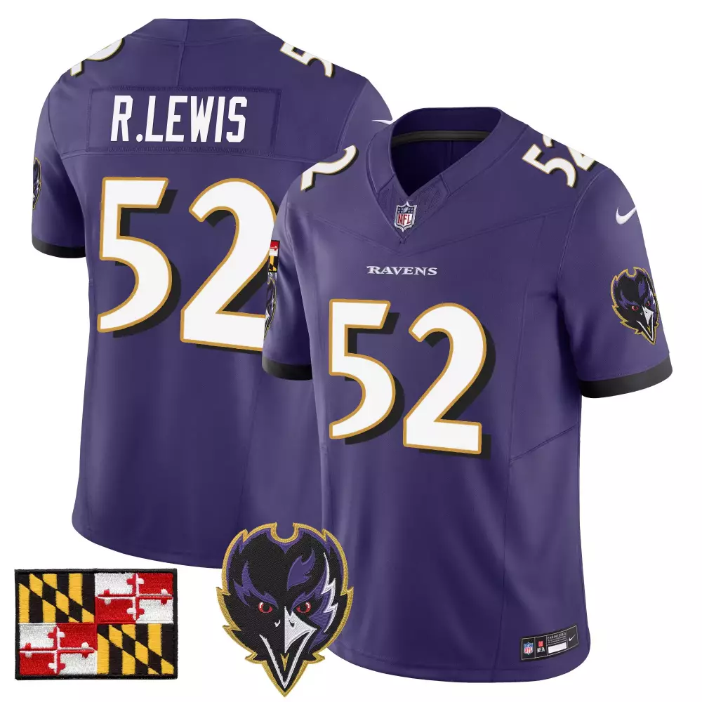 Ray Lewis Baltimore Ravens 2024 Maryland Flag Vapor Jersey | Limited Edition Stitched Design | Fan Gear for Men, Women & Youth