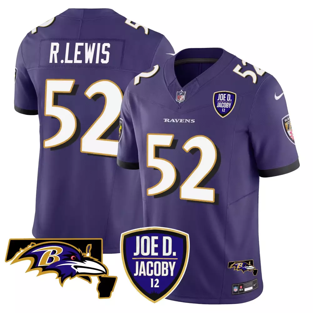 Ray Lewis Baltimore Ravens Joe D Jacoby Patch Vapor Limited Jersey | Stitched Design | Fan Gear for Men, Women & Youth
