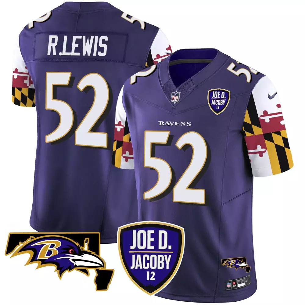 Ray Lewis Baltimore Ravens Joe D Jacoby Patch Vapor Limited Jersey | Stitched Design | Fan Gear for Men, Women & Youth