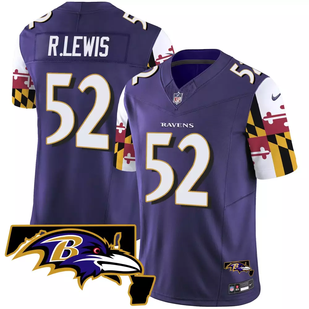 Ray Lewis Baltimore Ravens Maryland Flag Vapor Limited Jersey | Stitched Design | Fan Gear for Men, Women & Youth