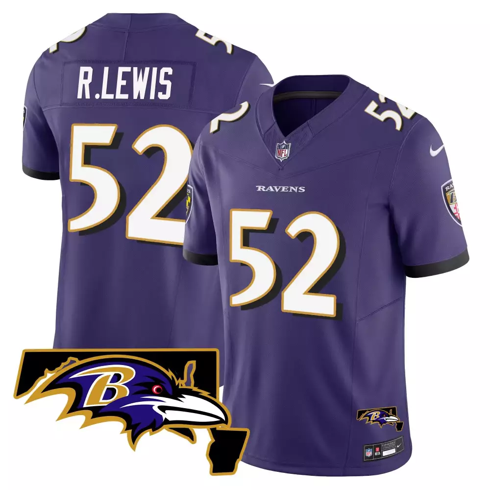 Ray Lewis Baltimore Ravens Purple Vapor Limited Jersey | Stitched Maryland Patch | Fan Gear for Men, Women & Youth
