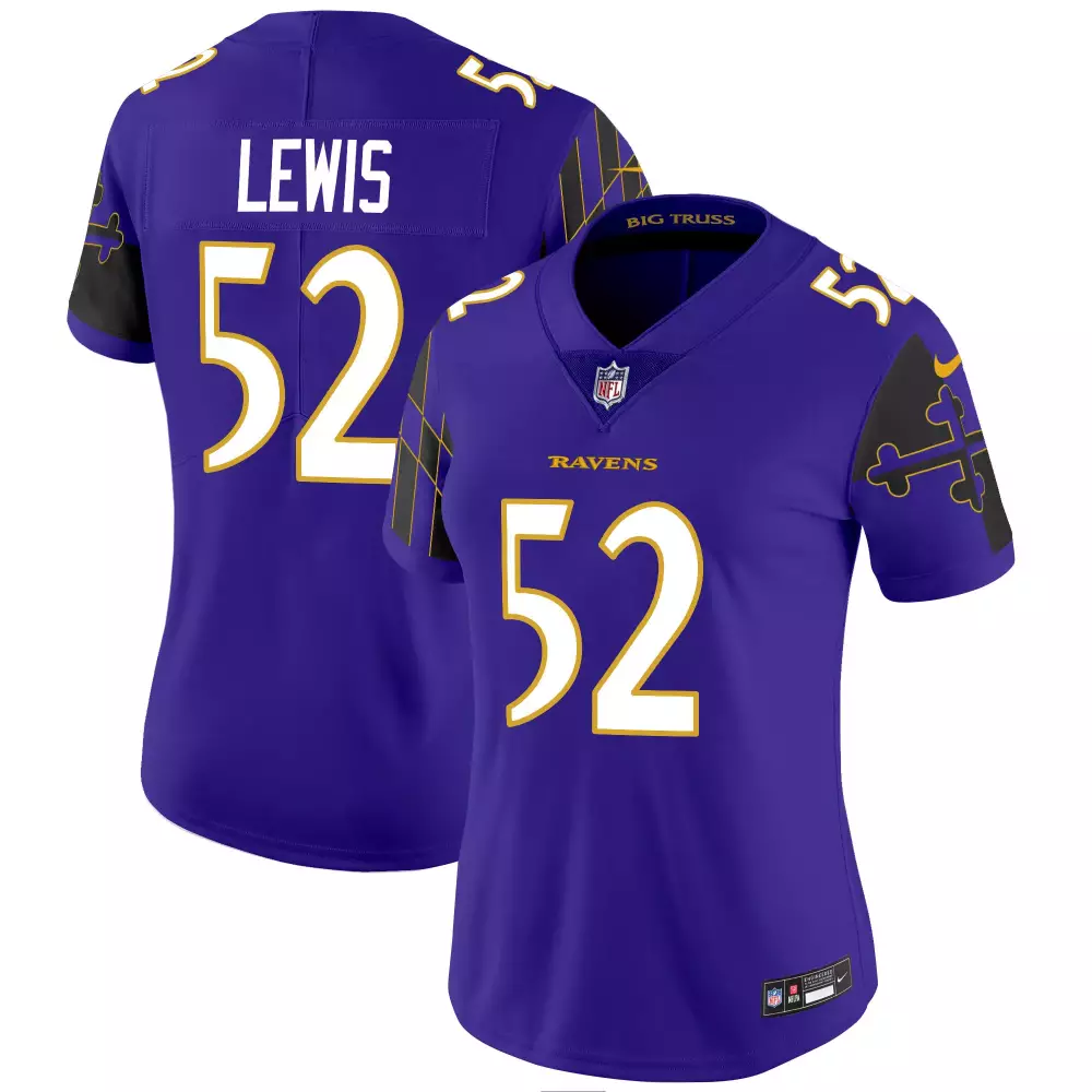 Ray Lewis Baltimore Ravens Women's Maryland Flag Champions Jersey | Black | Limited Edition Fan Gear | For Men, Women & Youth