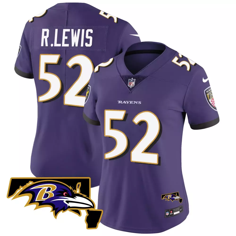 Ray Lewis Baltimore Ravens Women's Maryland Flag Champions Jersey | Black | Limited Edition Fan Gear | For Men, Women & Youth