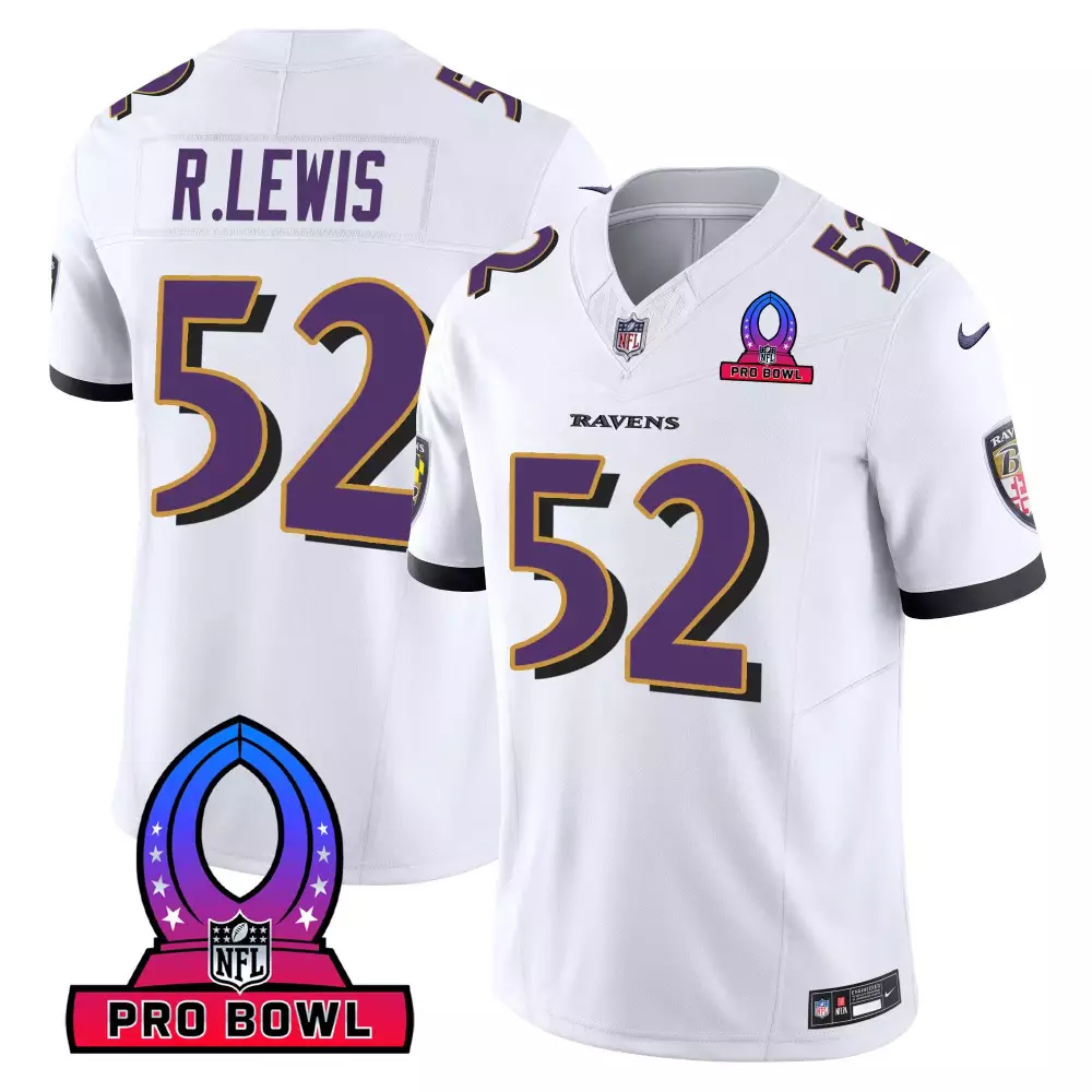 Ray Lewis Baltimore Ravens White 2023 AFC North Champions Vapor Jersey | Stitched Maryland Patch | Fan Gear for Men, Women & Youth