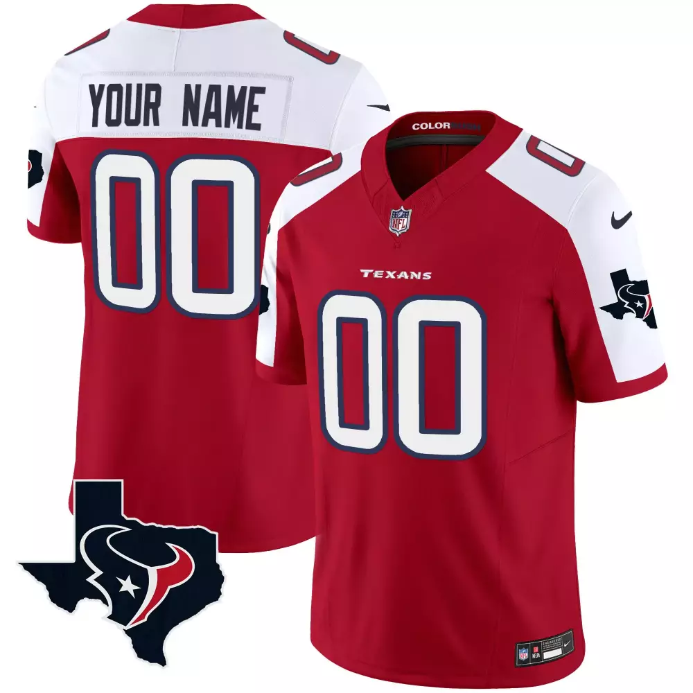 red alternate men houston texans color rush legend vapor custom jersey v2 all stitched