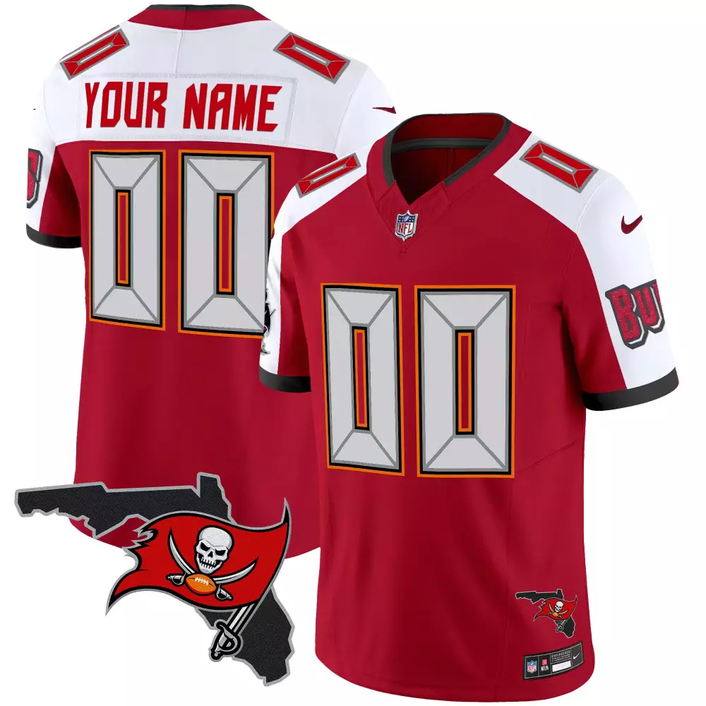 red alternate men tampa bay buccaneers florida patch vapor limited custom jersey v2 all stitched