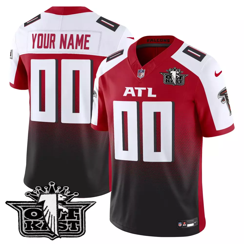 red alternate youth outkast x atlanta falcons 2024 vapor limited custom jersey v2 all stitched