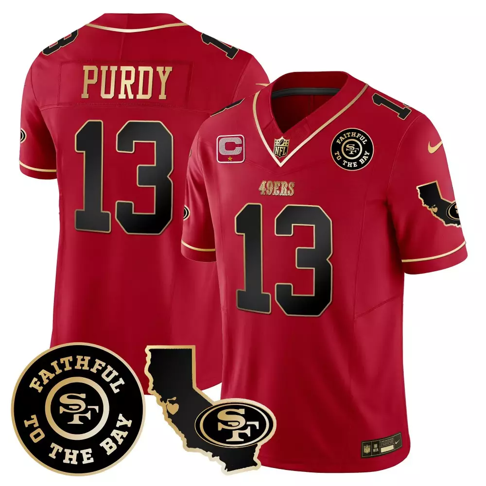 Red Brock Purdy All Players San Francisco 49ers Jersey | Faithful California Patch | Vapor Edition | For Men, Women & Youth