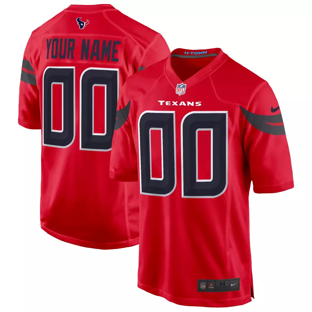 red men houston texans 2024 game custom jersey all stitched