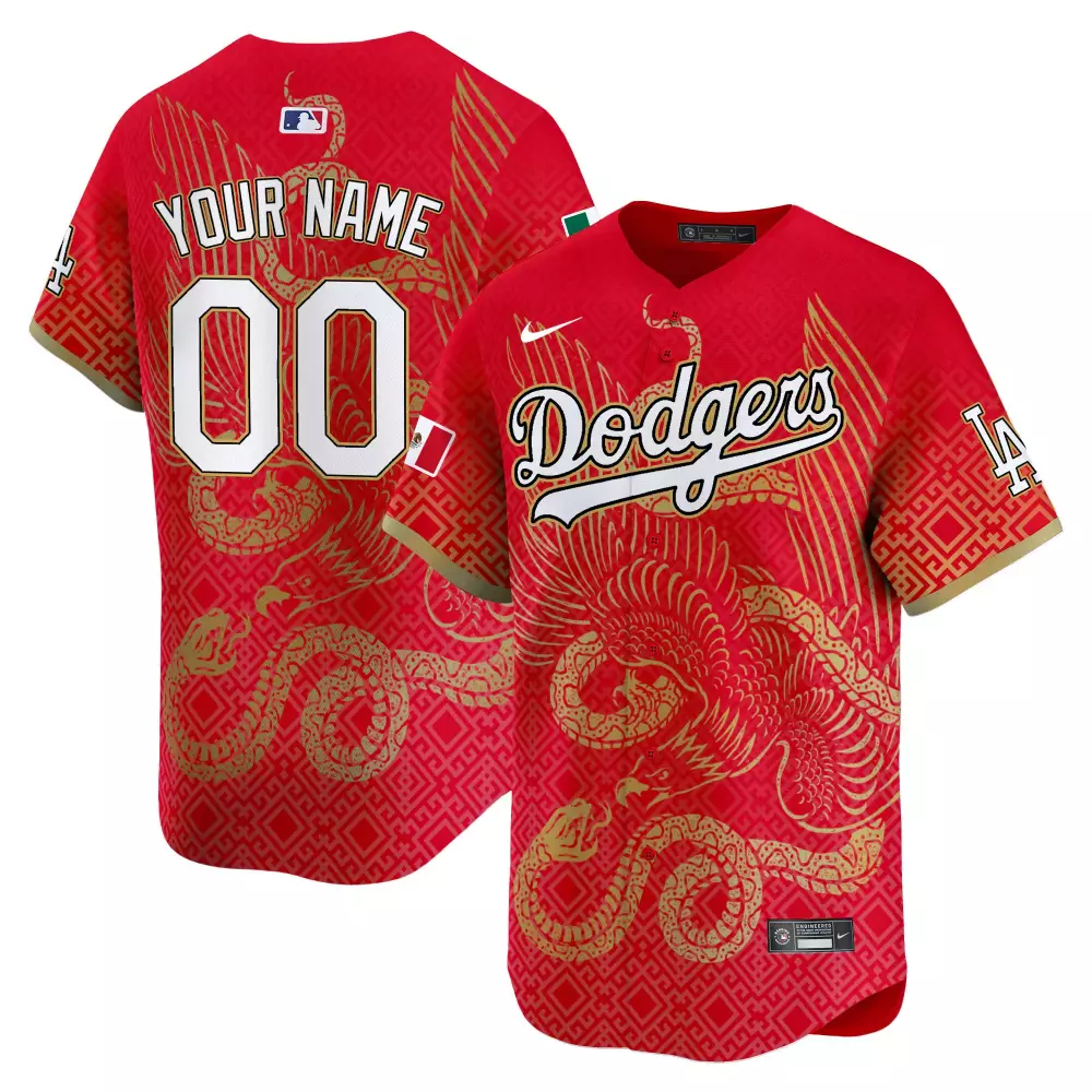 Los Angeles Dodgers Red Mexico Aztec Serpent Pattern Vapor Premier Limited Custom Jersey | Stylish Fan Gear | For Men, Women & Youth