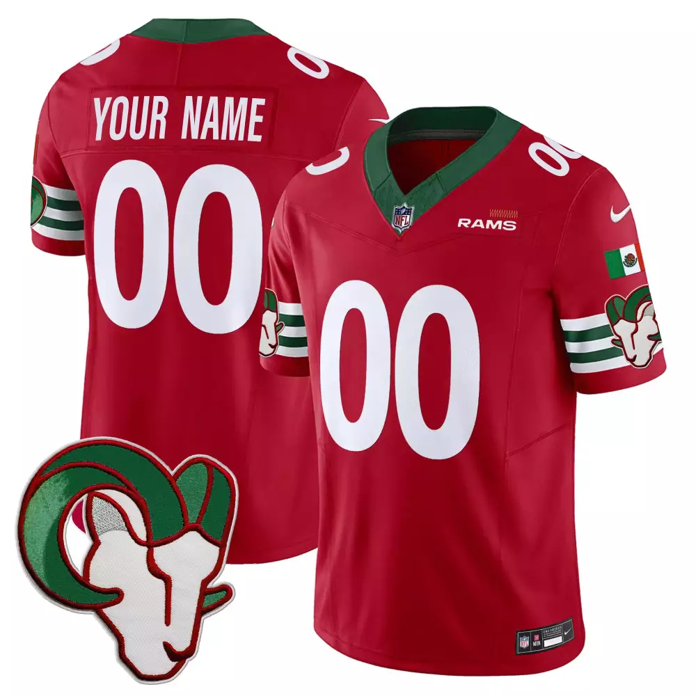 red men los angeles rams mexico vapor limited custom jersey all stitched