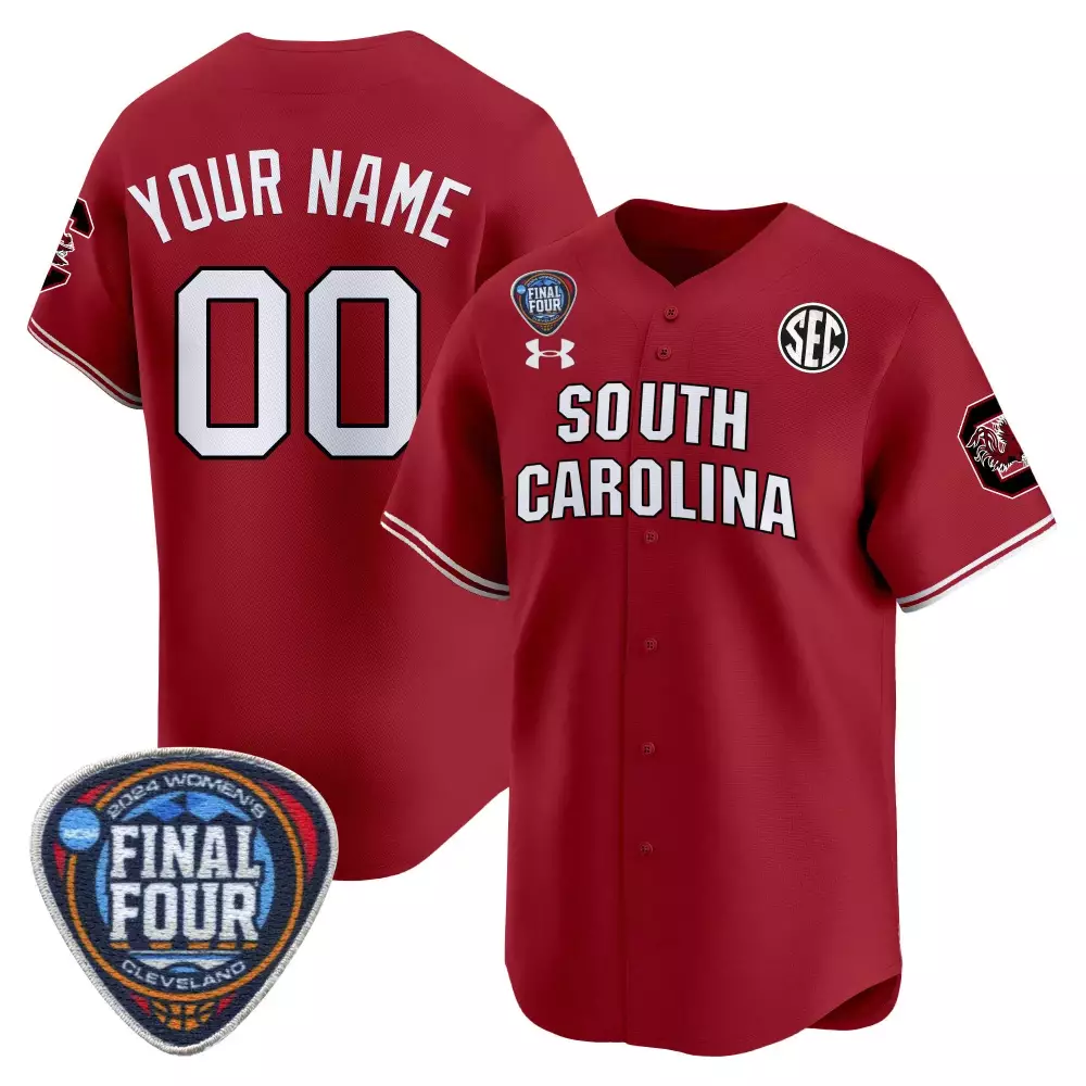 red men south carolina gamecocks 2024 final four baseball custom jersey women patch all stitched