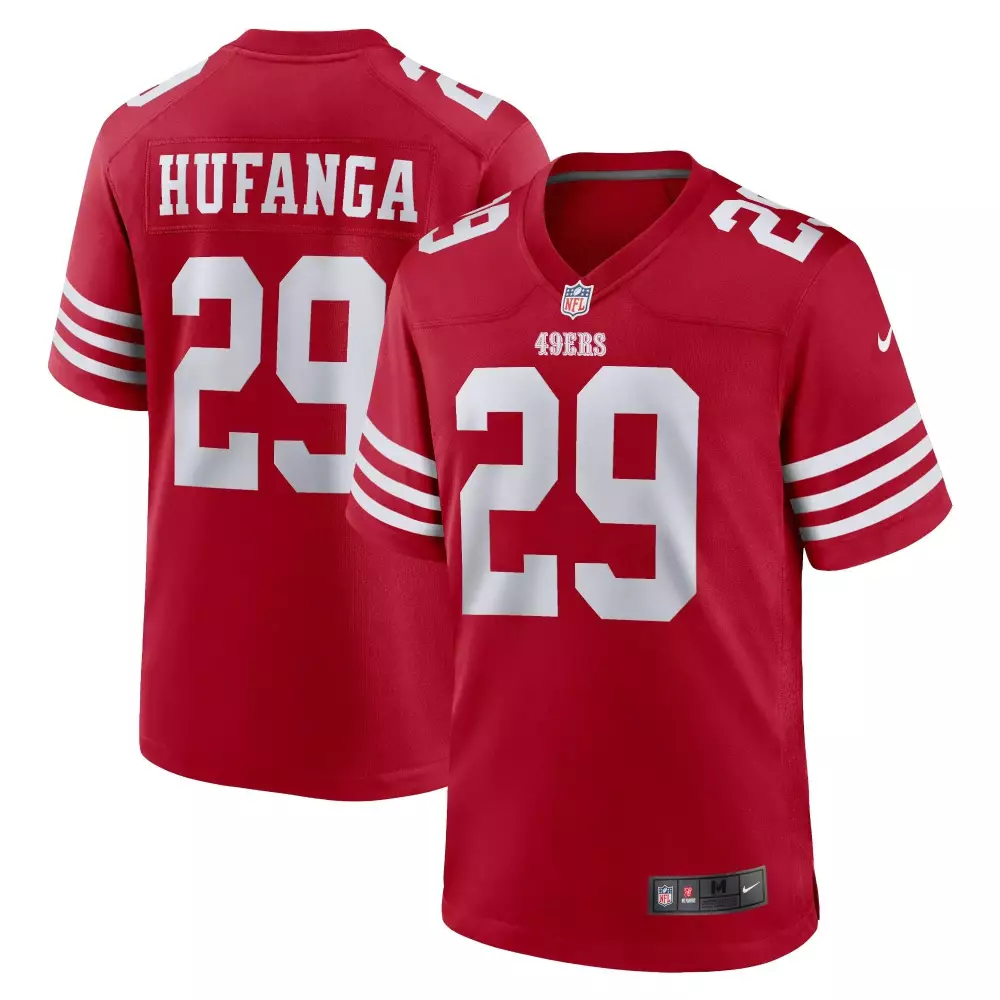 Talanoa Hufanga Red San Francisco 49ers Faithful California Patch Vapor Jersey | Men's Game Day Outfit | For Men, Women & Youth