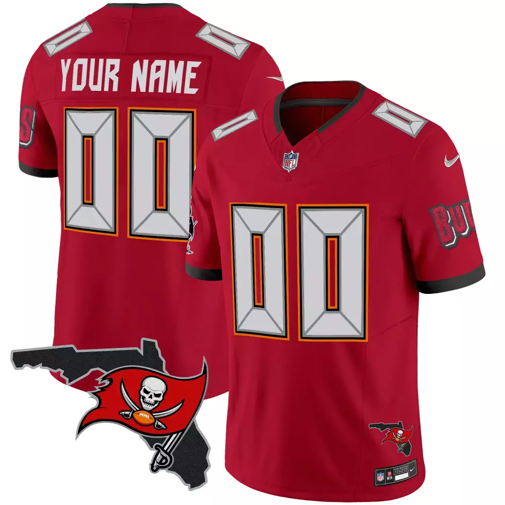 red men tampa bay buccaneers florida patch vapor limited custom jersey v2 all stitched