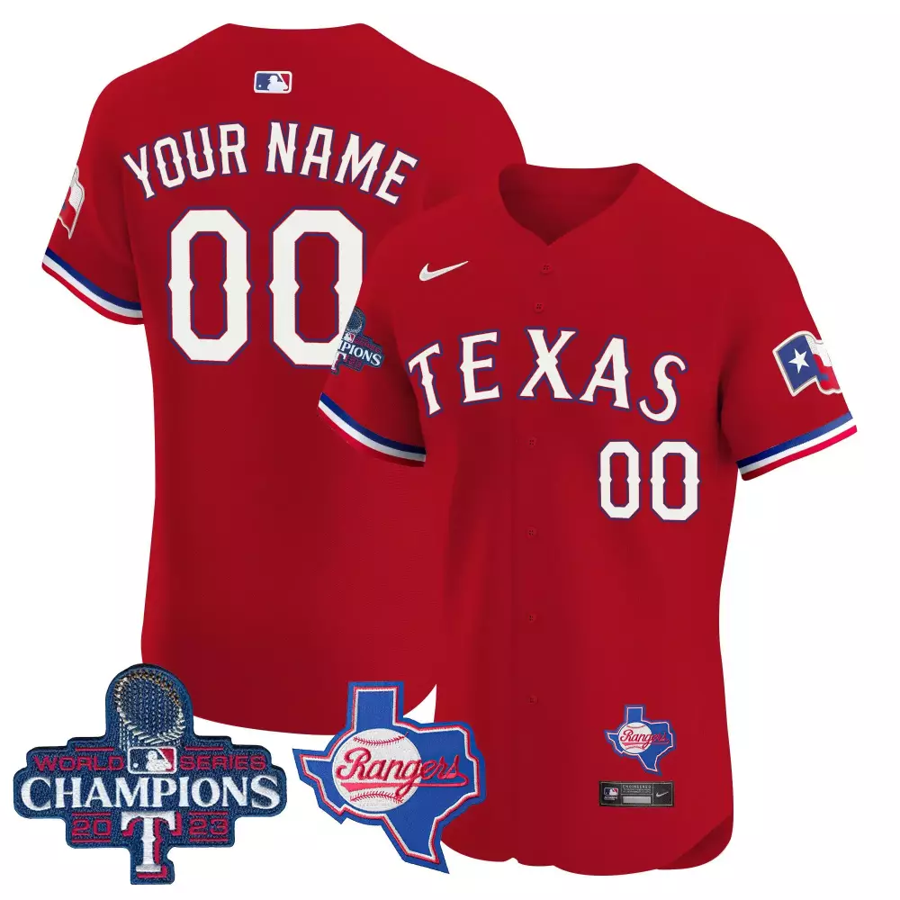 red men texas rangers world series champions vapor premier elite custom jersey v2 all stitched