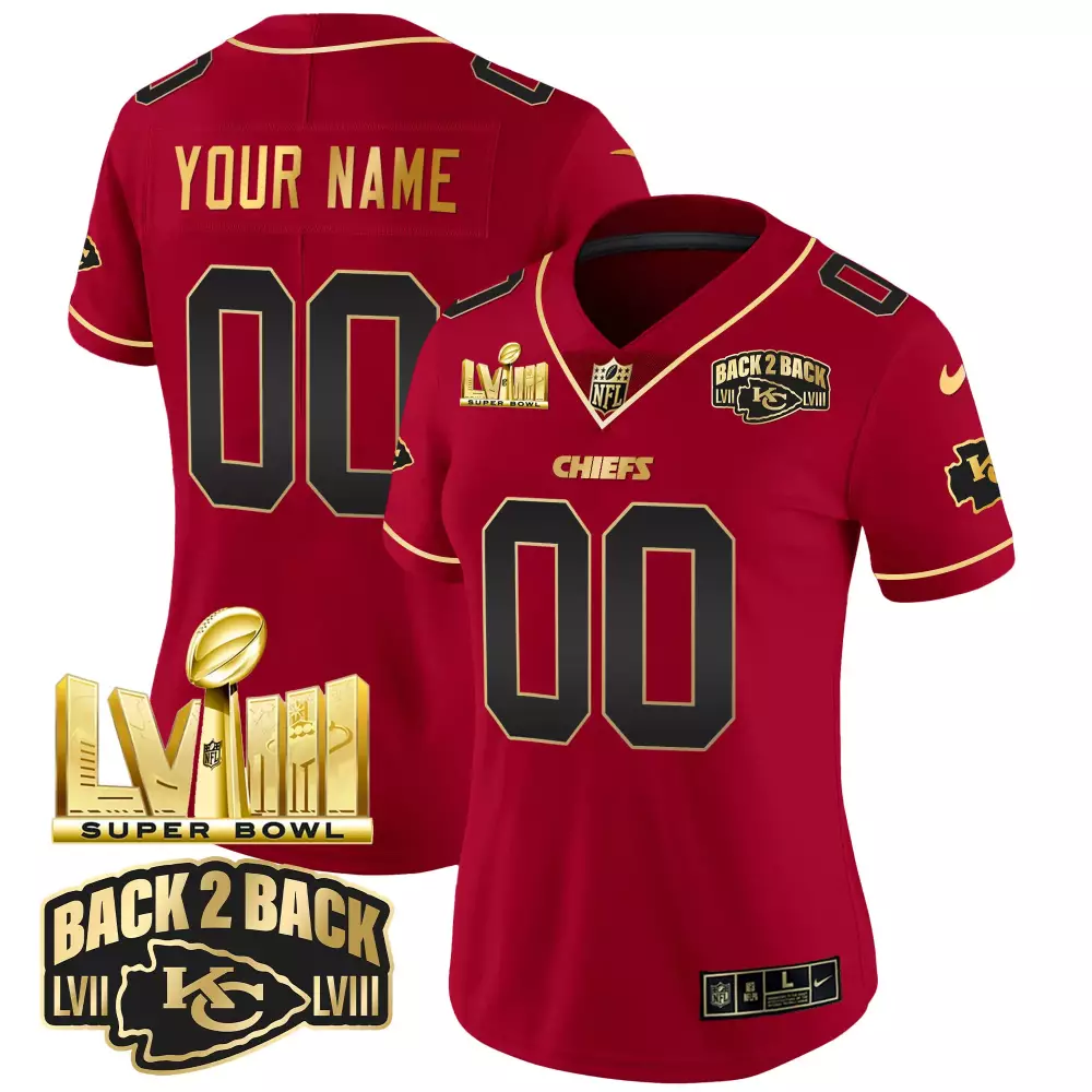 red special women kansas city chiefs custom name number jersey all stitched