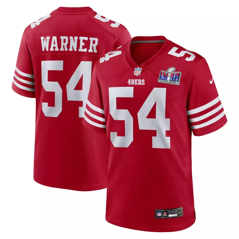 Red Super Bowl LVIII Fred Warner San Francisco 49ers Game Jersey | Limited Edition Fan Gear | For Men, Women & Youth