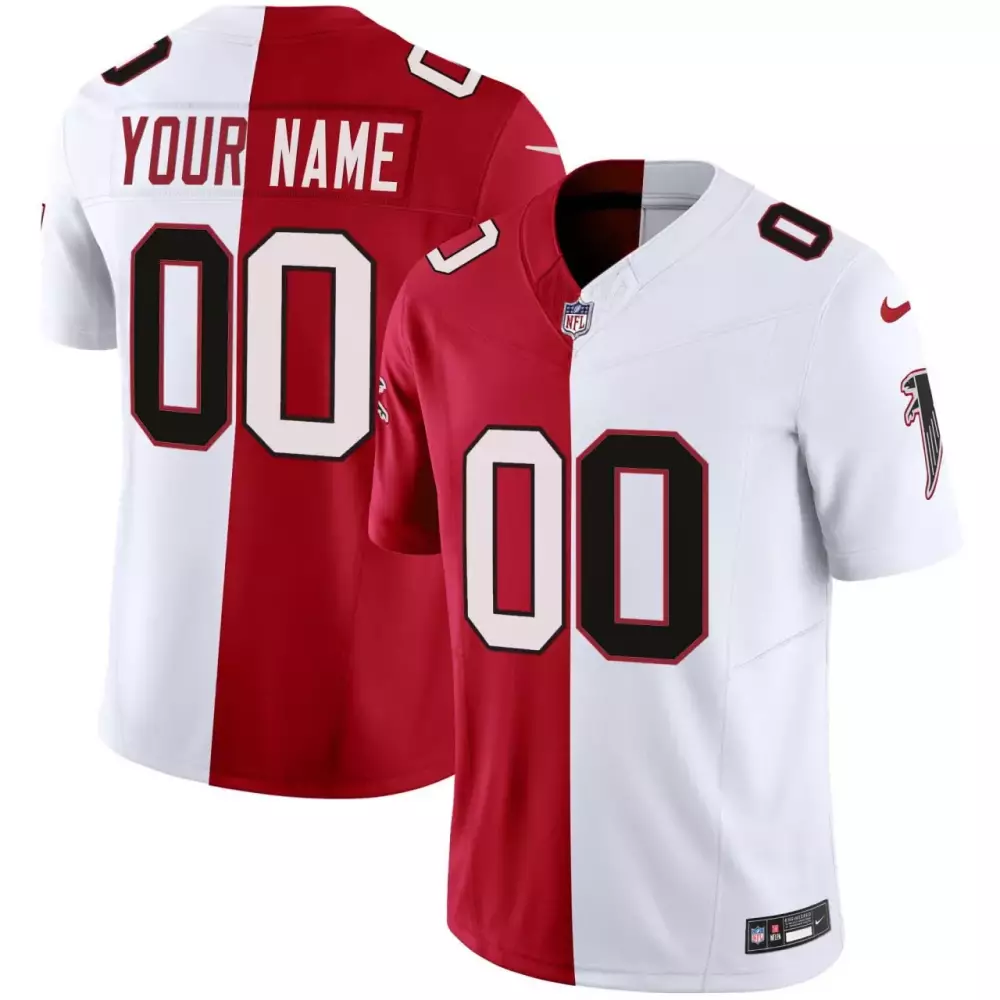 red white youth atlanta falcons split red white custom jersey all stitched