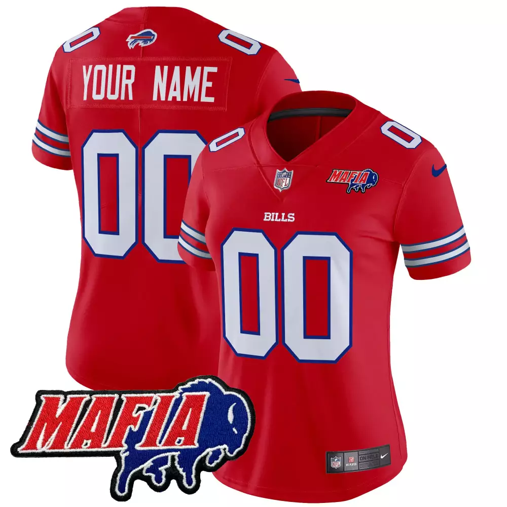 red women buffalo bills 2023 afc east champions patch vapor custom jersey all stitched