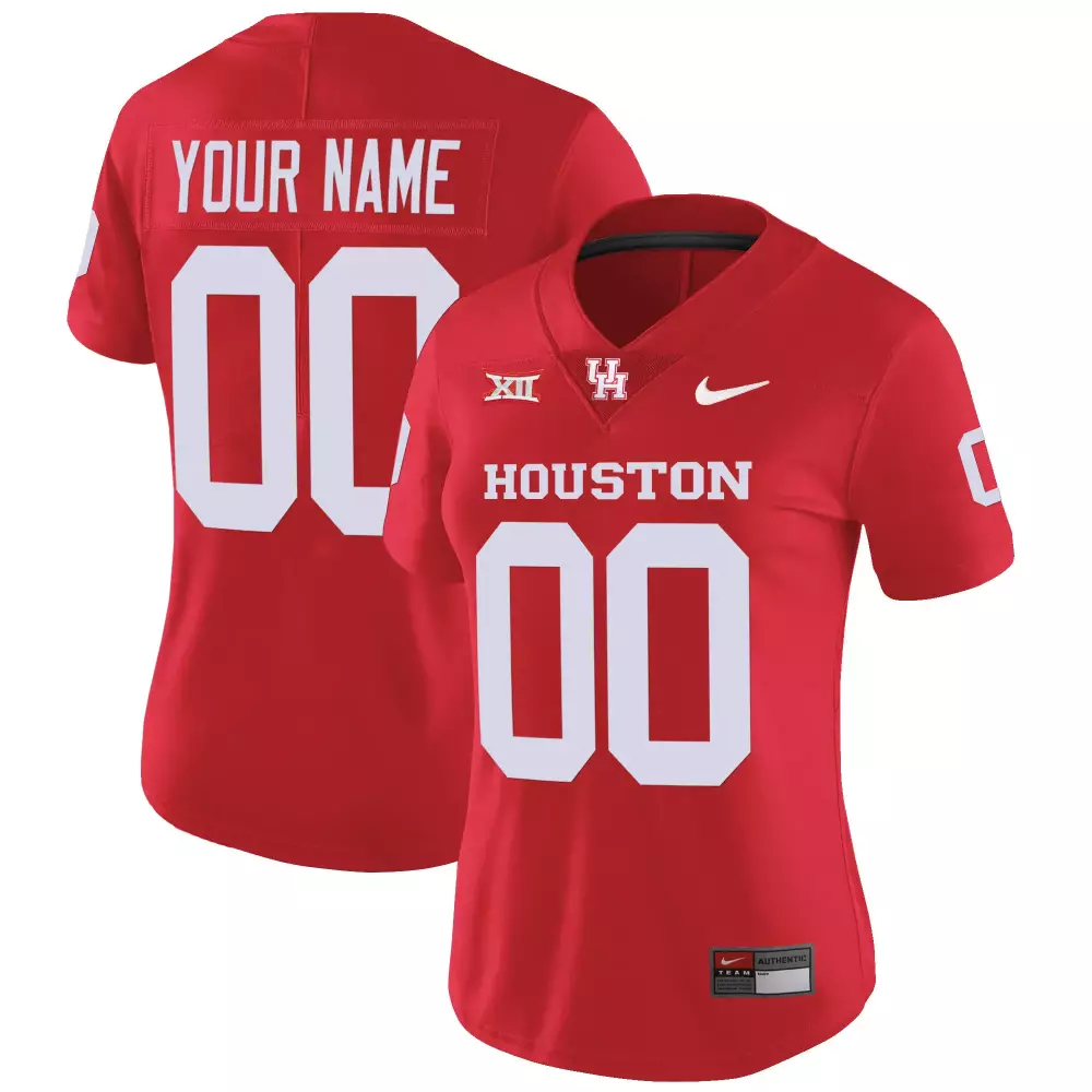 red women houston cougars 2023 oilers inspired vapor custom jersey v4 all stitched