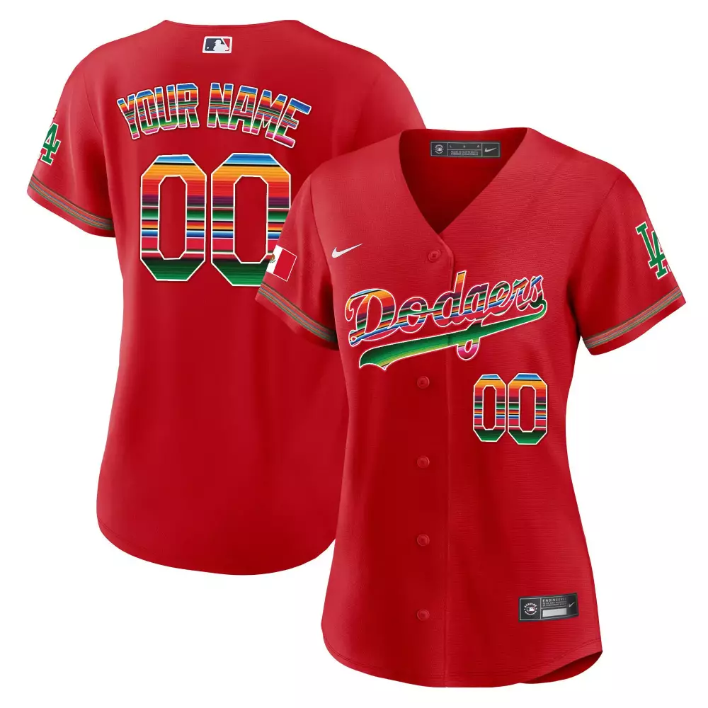 Los Angeles Dodgers Red Women’s Mexico Flex Base Limited Jersey | Custom Design | Fan Gear for Men, Women & You